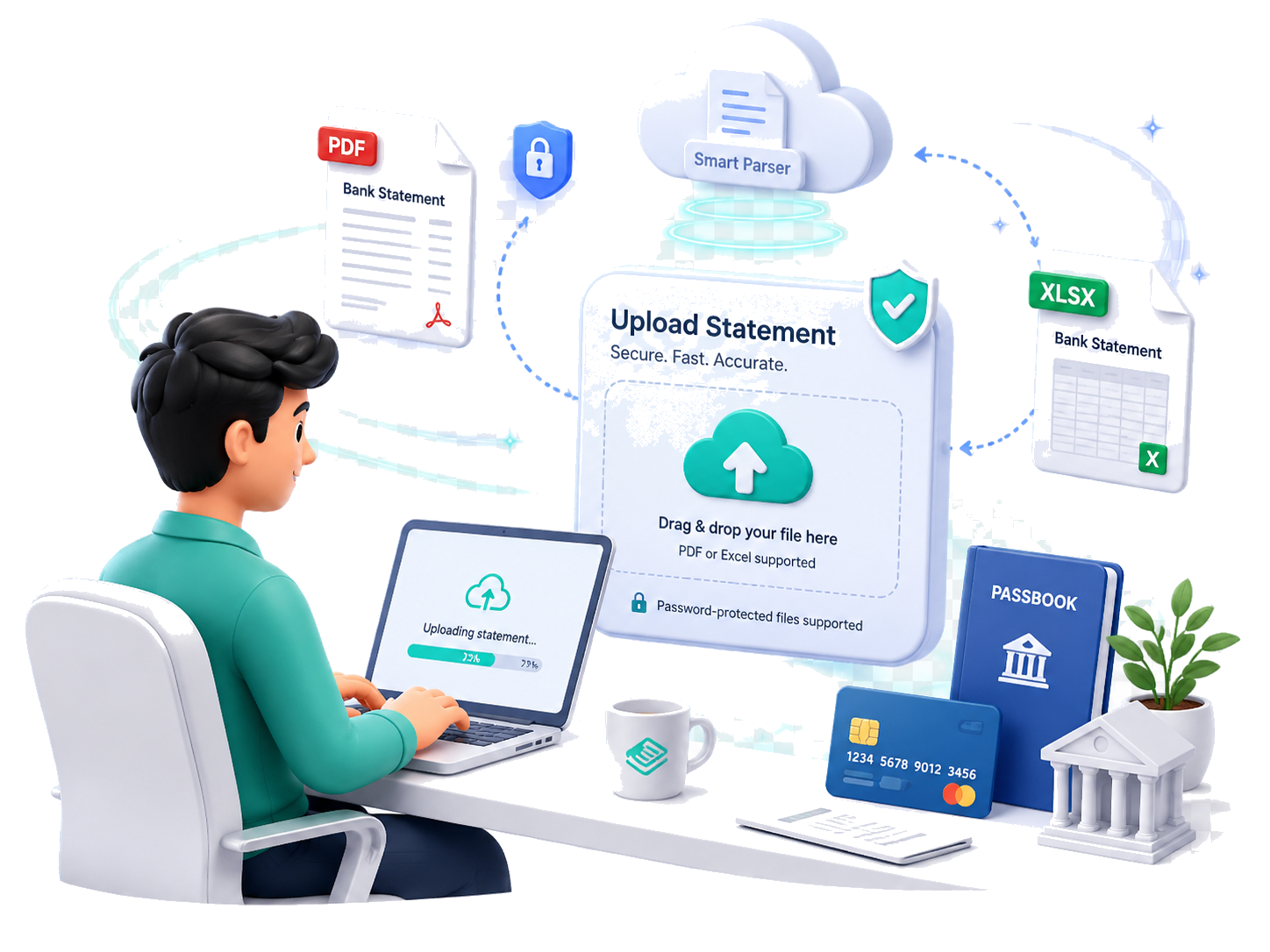 3D upload bank statement workflow