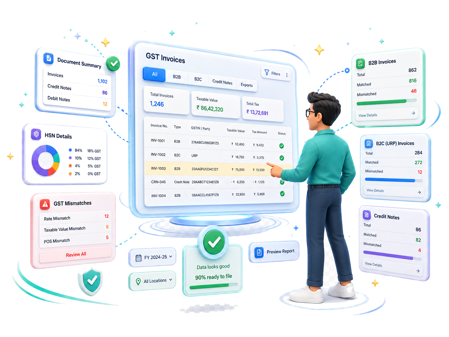 3D GST invoice review and reconciliation workflow 3D GST invoice review and reconciliation workflow